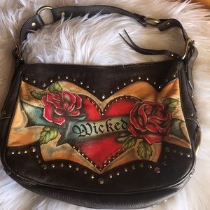 Isabella Fiore Brown Leather “Wicked” Purse
